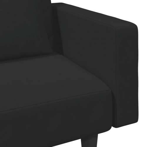 2-dijelni set sofa s jastucima crni baršunasti - Crna S naslonom za ruke Cijena