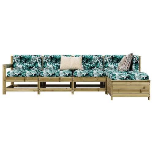 Vrtna garnitura - 5-dijelni set vrtnih sofa od impregnirane borovine - Prirodno impregnirano 1 Cijena
