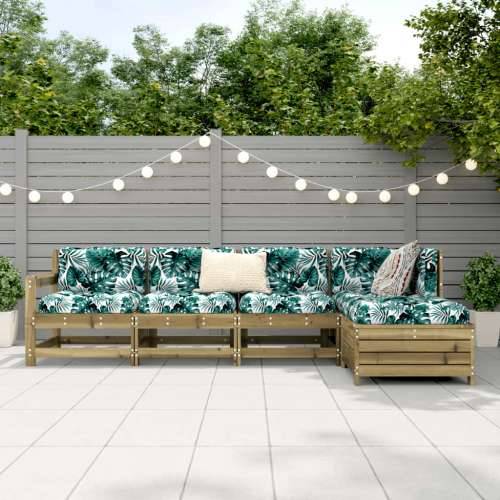 Vrtna garnitura - 5-dijelni set vrtnih sofa od impregnirane borovine - Prirodno impregnirano 1 Cijena