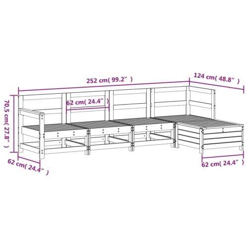 Vrtna garnitura - 5-dijelni set vrtnih sofa od impregnirane borovine - Prirodno impregnirano 1 Cijena