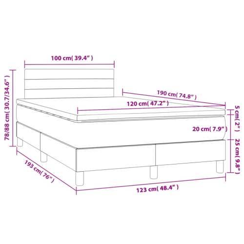 Krevet s oprugama i madracem LED krem 120 x 190 cm od tkanine - Krema 120 x 190 cm vodoravne pruge Cijena