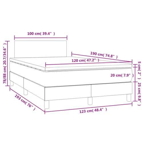 Krevet box spring s madracem LED crni 120 x 190 cm umjetna koža - Crna 120 x 190 cm Gladak dizajn Cijena