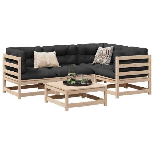 Vrtna garnitura - 5-dijelni set vrtnih sofa od masivne borovine s jastucima - Prirodna boja bora Da 1 Cijena