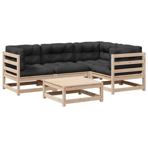 Vrtna garnitura - 5-dijelni set vrtnih sofa od masivne borovine s jastucima - Prirodna boja bora Da 1 Cijena