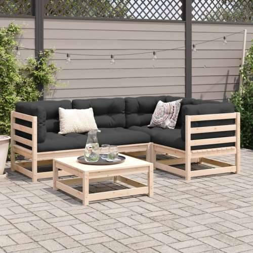 Vrtna garnitura - 5-dijelni set vrtnih sofa od masivne borovine s jastucima - Prirodna boja bora Da 1 Cijena