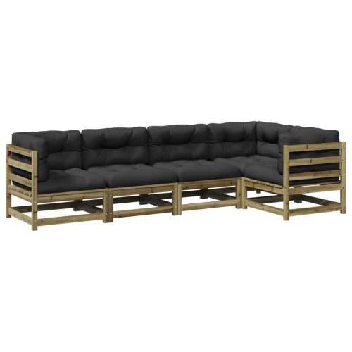 Vrtna garnitura - 5-dijelni set vrtnih sofa s jastucima od impregnirane borovine - Prirodno impregnirano Da 1 Cijena