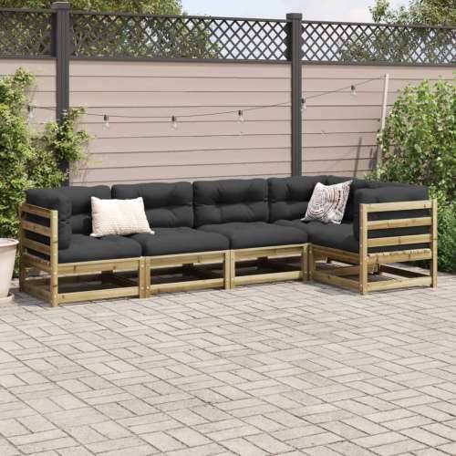 Vrtna garnitura - 5-dijelni set vrtnih sofa s jastucima od impregnirane borovine - Prirodno impregnirano Da 1 Cijena