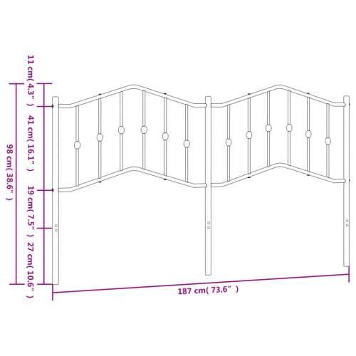 Metalno uzglavlje bijelo 180 cm - Bijela 180 cm 1 Cijena