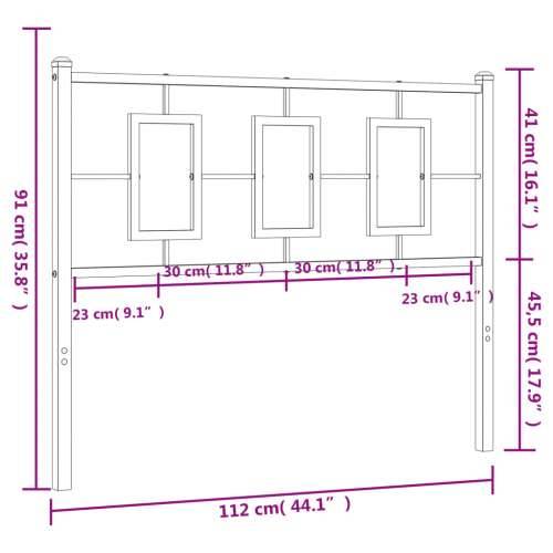Metalno uzglavlje crno 107 cm - Crna 107 cm 1 Cijena
