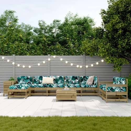Vrtna garnitura - 10-dijelni set vrtnih sofa od impregnirane borovine - Prirodno impregnirano 1 Cijena