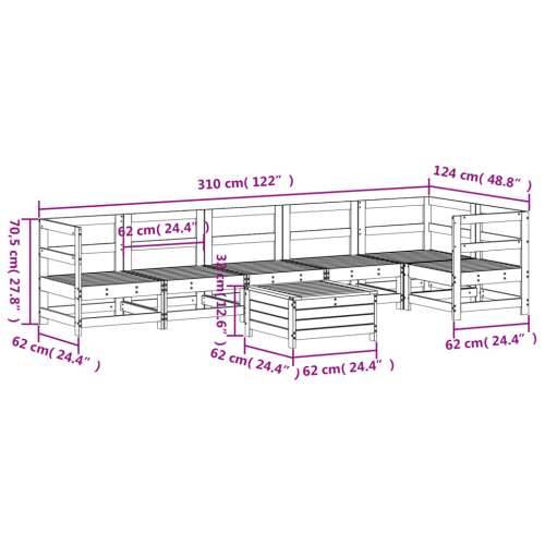 Vrtna garnitura - 7-dijelni set vrtnih sofa od impregnirane borovine - Prirodno impregnirano 1 Cijena