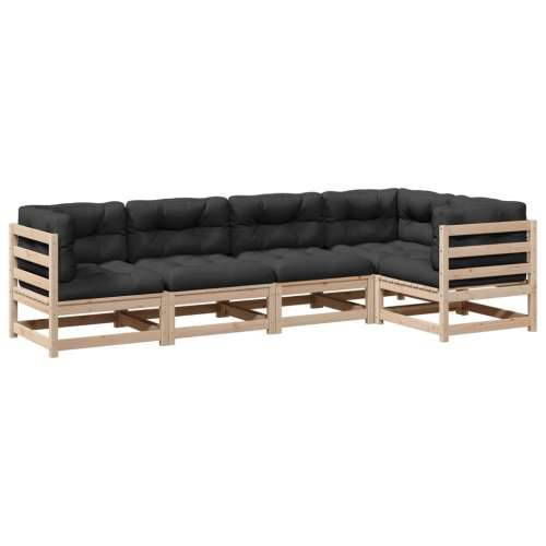 Vrtna garnitura - 5-dijelni set vrtnih sofa od masivne borovine s jastucima - Prirodna boja bora Da 1 Cijena