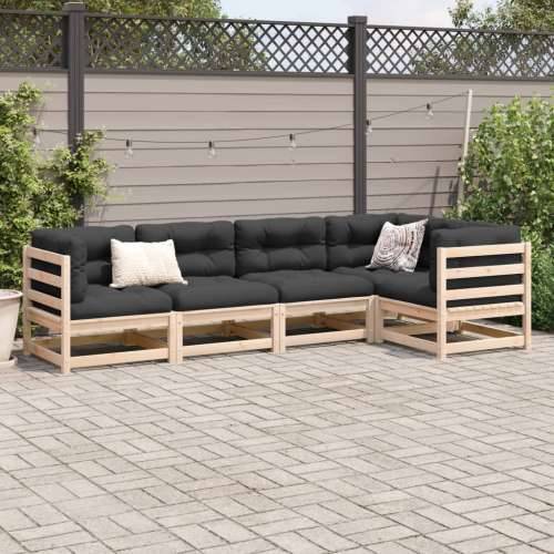 Vrtna garnitura - 5-dijelni set vrtnih sofa od masivne borovine s jastucima - Prirodna boja bora Da 1 Cijena