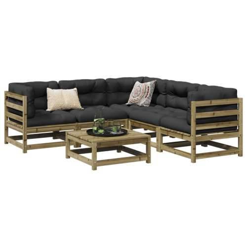 Vrtna garnitura - 6-dijelni set vrtnih sofa od impregnirane borovine s jastucima - Prirodno impregnirano Da 1 Cijena