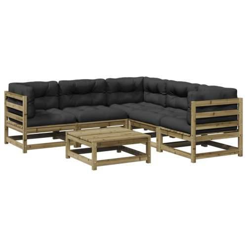 Vrtna garnitura - 6-dijelni set vrtnih sofa od impregnirane borovine s jastucima - Prirodno impregnirano Da 1 Cijena