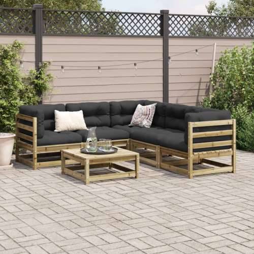 Vrtna garnitura - 6-dijelni set vrtnih sofa od impregnirane borovine s jastucima - Prirodno impregnirano Da 1 Cijena