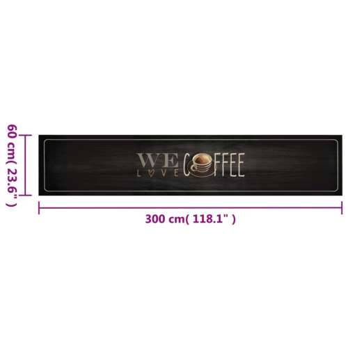 Kuhinjski tepih perivi s natpisom Coffee 60x300 cm baršunasti - natpis coffee 60 x 300 cm 1 Cijena