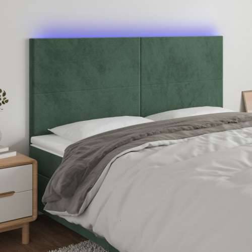 LED uzglavlje tamnozeleno 180x5x118/128 cm baršunasto - Tamnozelena 180 x 5 x 118/128 cm 1 Cijena