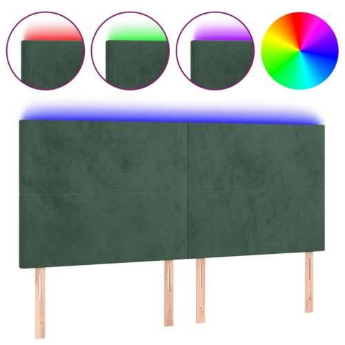 LED uzglavlje tamnozeleno 180x5x118/128 cm baršunasto - Tamnozelena 180 x 5 x 118/128 cm 1 Cijena