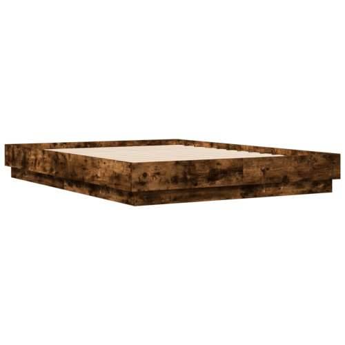 Okvir za krevet boja hrasta 135x190 cm konstruirano drvo - Dimljeni hrast 135 x 190 cm Cijena