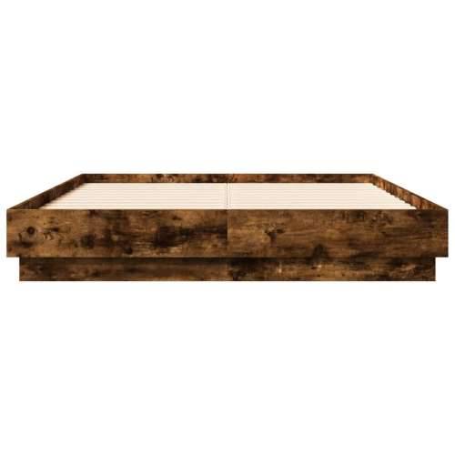Okvir za krevet boja hrasta 135x190 cm konstruirano drvo - Dimljeni hrast 135 x 190 cm Cijena
