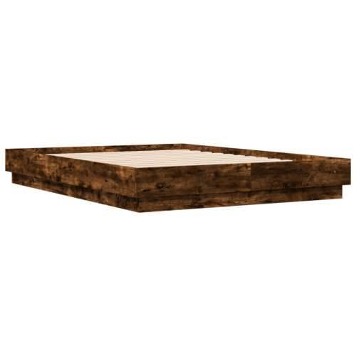 Okvir za krevet boja hrasta 135x190 cm konstruirano drvo - Dimljeni hrast 135 x 190 cm Cijena