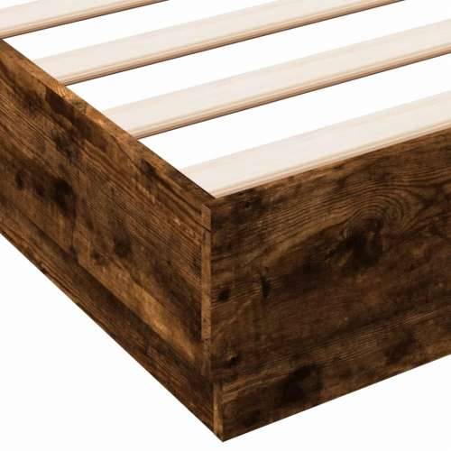Okvir za krevet boja hrasta 135x190 cm konstruirano drvo - Dimljeni hrast 135 x 190 cm Cijena