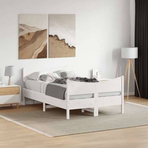 Okvir kreveta bez madraca bijeli 120 x 190 cm masivna borovina - Bijela 120 x 190 cm Cijena