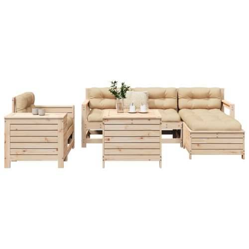 Vrtna garnitura - 7-dijelni set vrtnih sofa od masivne borovine - Prirodna boja bora 1 Cijena