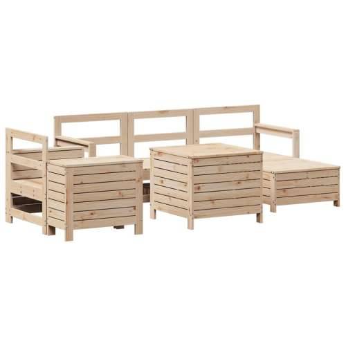 Vrtna garnitura - 7-dijelni set vrtnih sofa od masivne borovine - Prirodna boja bora 1 Cijena