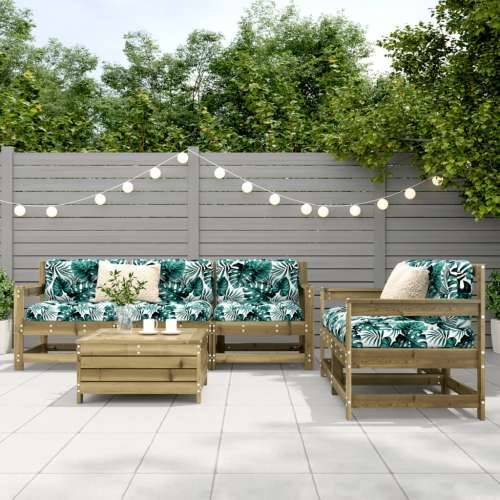Vrtna garnitura - 6-dijelni set vrtnih sofa od impregnirane borovine - Prirodno impregnirano 1 Cijena