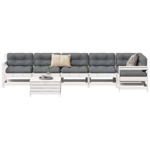 Vrtna garnitura - 7-dijelni set vrtnih sofa bijeli od masivne borovine - Bijela 1 Cijena