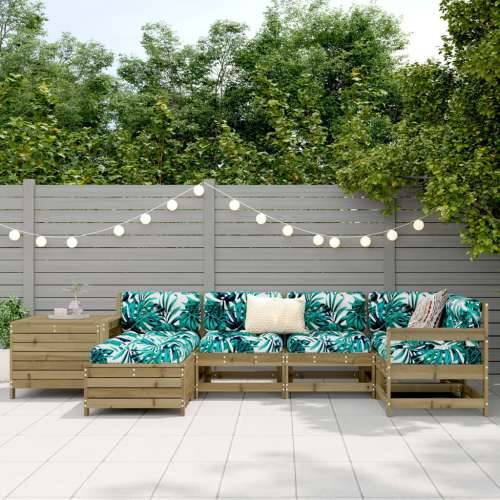 Vrtna garnitura - 7-dijelni set vrtnih sofa od impregnirane borovine - Prirodno impregnirano 1 Cijena