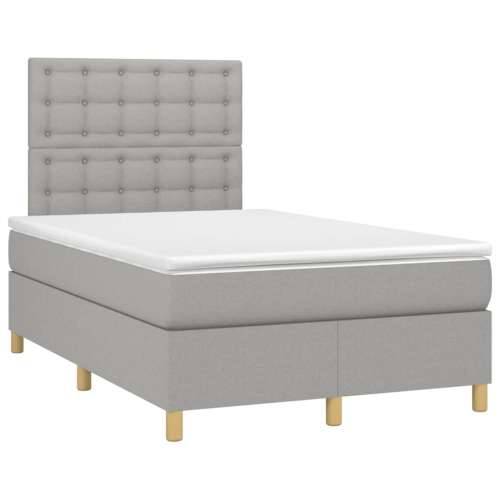 Krevet s oprugama i madracem LED svjetlosivi 120x190 cm tkanina - Svjetlosiva 120 x 190 cm gumbi Cijena
