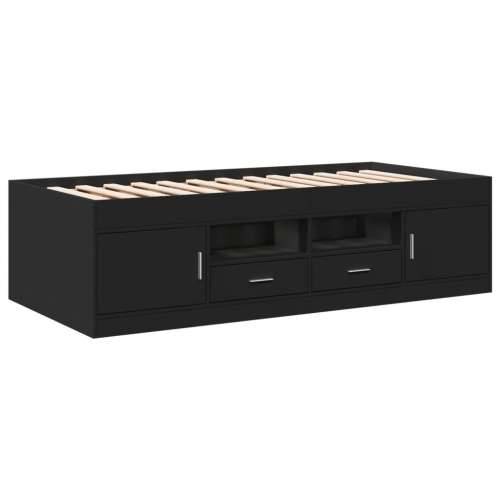 Dnevni krevet s ladicama bez madraca crni 90x200 cm - Crna 90 x 200 cm Cijena