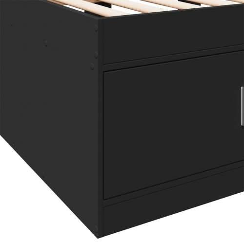 Dnevni krevet s ladicama bez madraca crni 90x200 cm - Crna 90 x 200 cm Cijena
