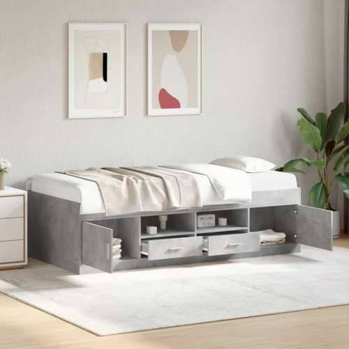 Dnevni krevet s ladicama bez madraca siva boja betona 90x200 cm - Beton siva 90 x 200 cm Cijena