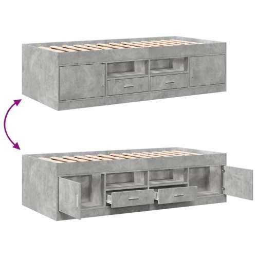 Dnevni krevet s ladicama bez madraca siva boja betona 90x200 cm - Beton siva 90 x 200 cm Cijena
