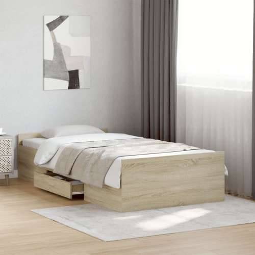 Okvir za krevet s ladicama boja hrasta 90x200 cm - sonoma hrast 90 x 200 cm Cijena