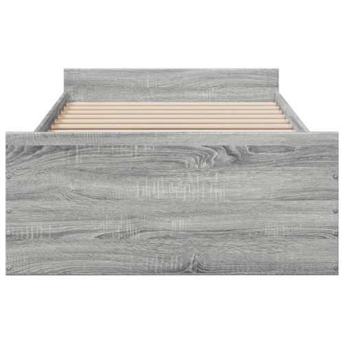 Okvir kreveta s ladicama siva boja hrasta 75 x 190 cm drveni - Sivi hrast sonoma 75 x 190 cm Cijena