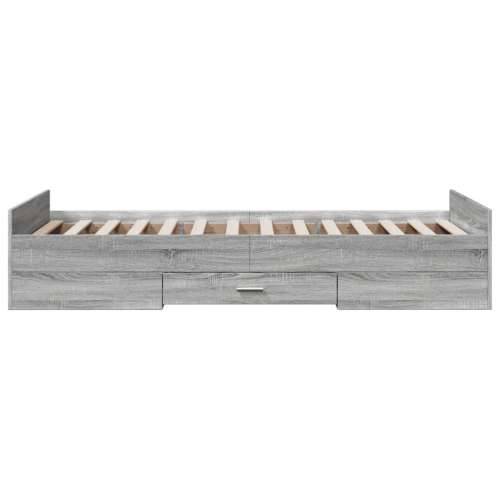 Okvir kreveta s ladicama siva boja hrasta 75 x 190 cm drveni - Sivi hrast sonoma 75 x 190 cm Cijena
