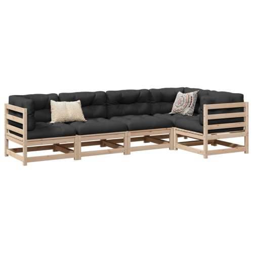 Vrtna garnitura - 5-dijelni set vrtnih sofa od masivne borovine - Prirodna boja bora Ne 1 Cijena