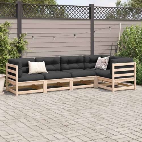 Vrtna garnitura - 5-dijelni set vrtnih sofa od masivne borovine - Prirodna boja bora Ne 1 Cijena