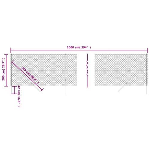 Žičana ograda antracit 2 x 10 m Cijena