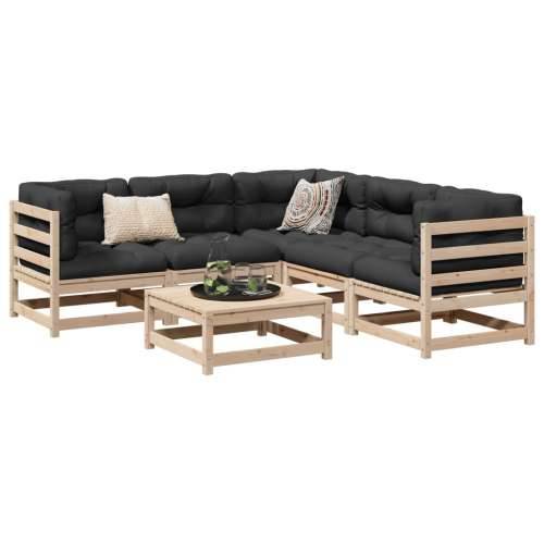 Vrtna garnitura - 6-dijelni set vrtnih sofa od masivne borovine s jastucima - Prirodna boja bora Da 1 Cijena
