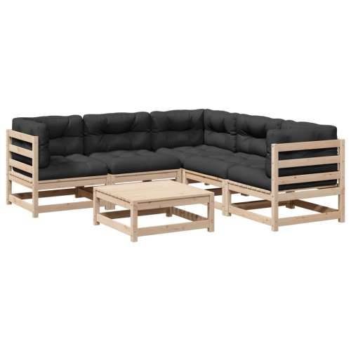 Vrtna garnitura - 6-dijelni set vrtnih sofa od masivne borovine s jastucima - Prirodna boja bora Da 1 Cijena