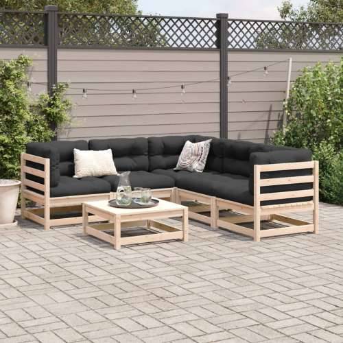 Vrtna garnitura - 6-dijelni set vrtnih sofa od masivne borovine s jastucima - Prirodna boja bora Da 1 Cijena