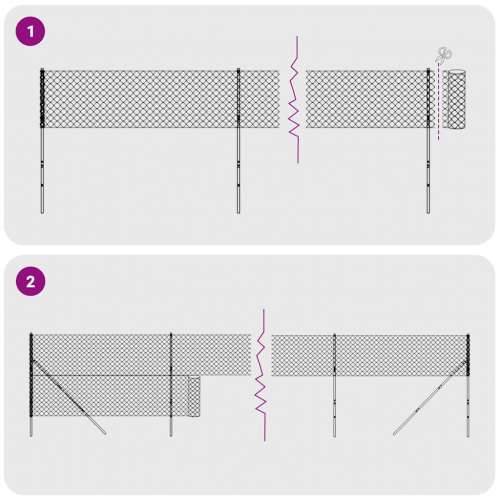 Žičana ograda s prirubnicom antracit 2,2 x 25 m - Antracit 2.2 x 25 m 1 Cijena