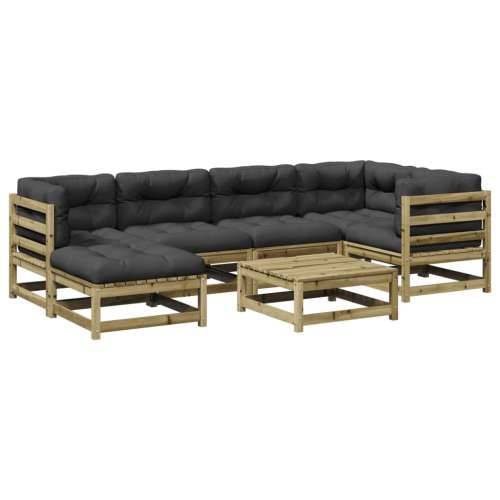 Vrtna garnitura - 7-dijelni set vrtnih sofa od impregnirane borovine s jastucima - Prirodno impregnirano s jastučićem 1 Cijena