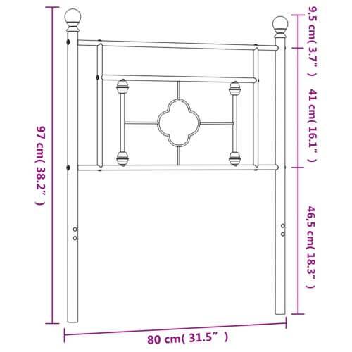 Metalno uzglavlje bijelo 75 cm - Bijela 75 cm 1 Cijena